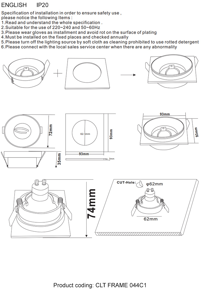 Декоративная рамка Crystal Lux CLT FRAME 044C1 GO Декоративная рамка Crystal Lux CLT FRAME 044C1 GO