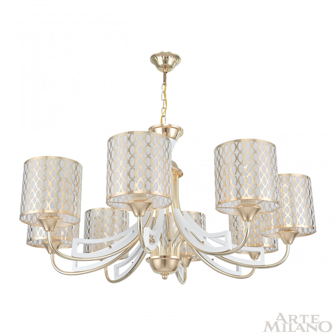 Люстра подвесная с плафонами 303387/8 Wh/Gd Arte Milano