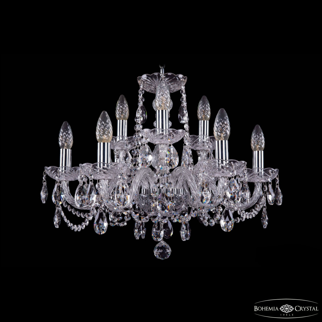 Люстра хрустальная 1402/6+3/195 Ni Bohemia Ivele Crystal