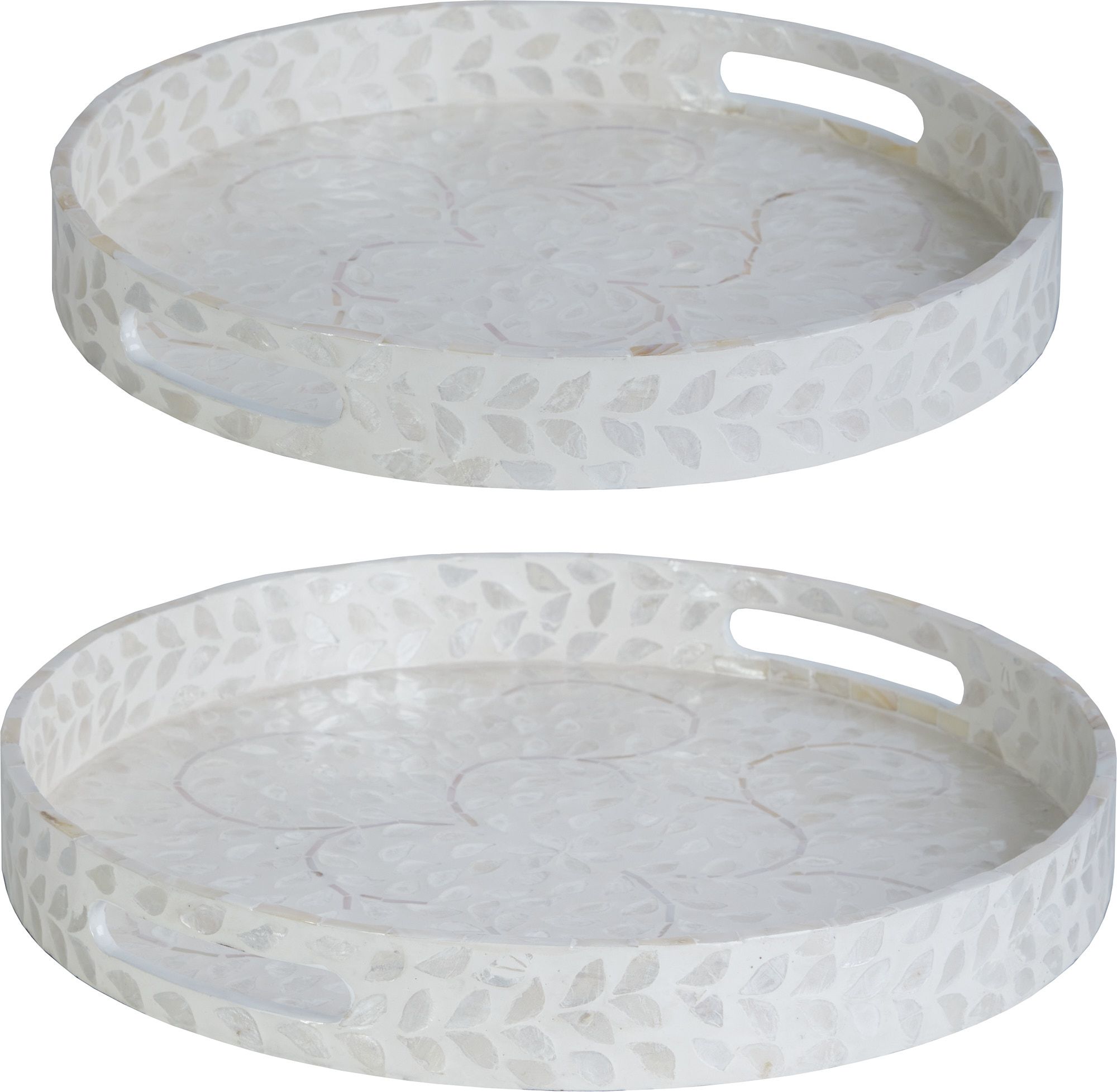 Подносы декоративные с отделкой раковинами устриц, набор Glasar 67-026