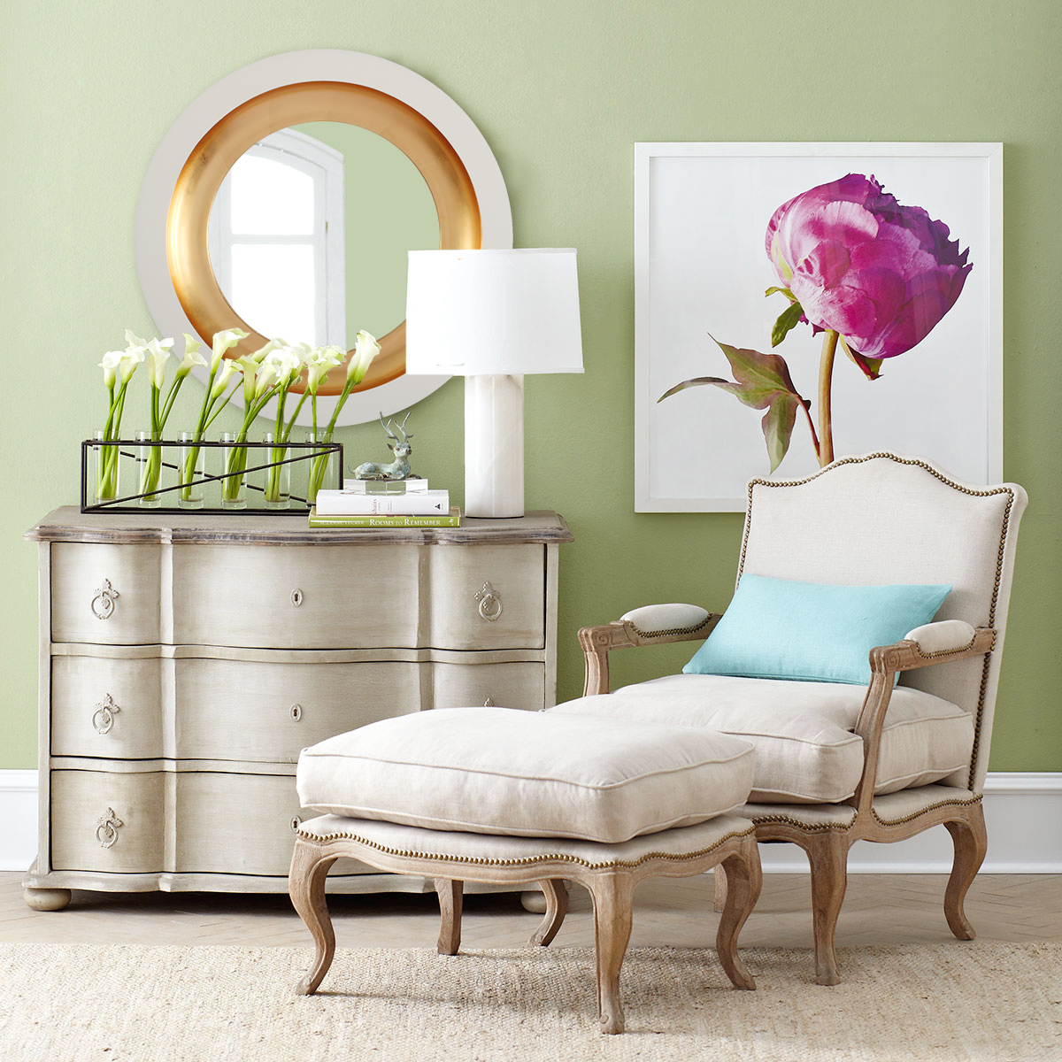 Зеркало в раме Capri White Art-Zerkalo MH2213WTGL