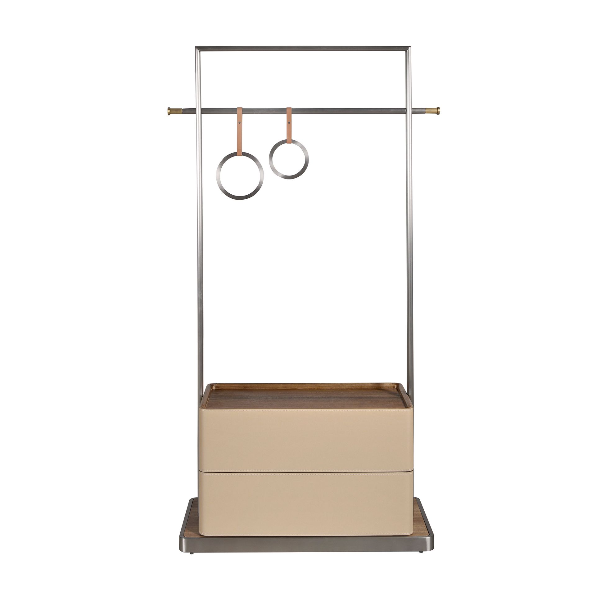 Вешалка для одежды 3282 из кожи, ореха и нержавеющей стали Angel Cerda