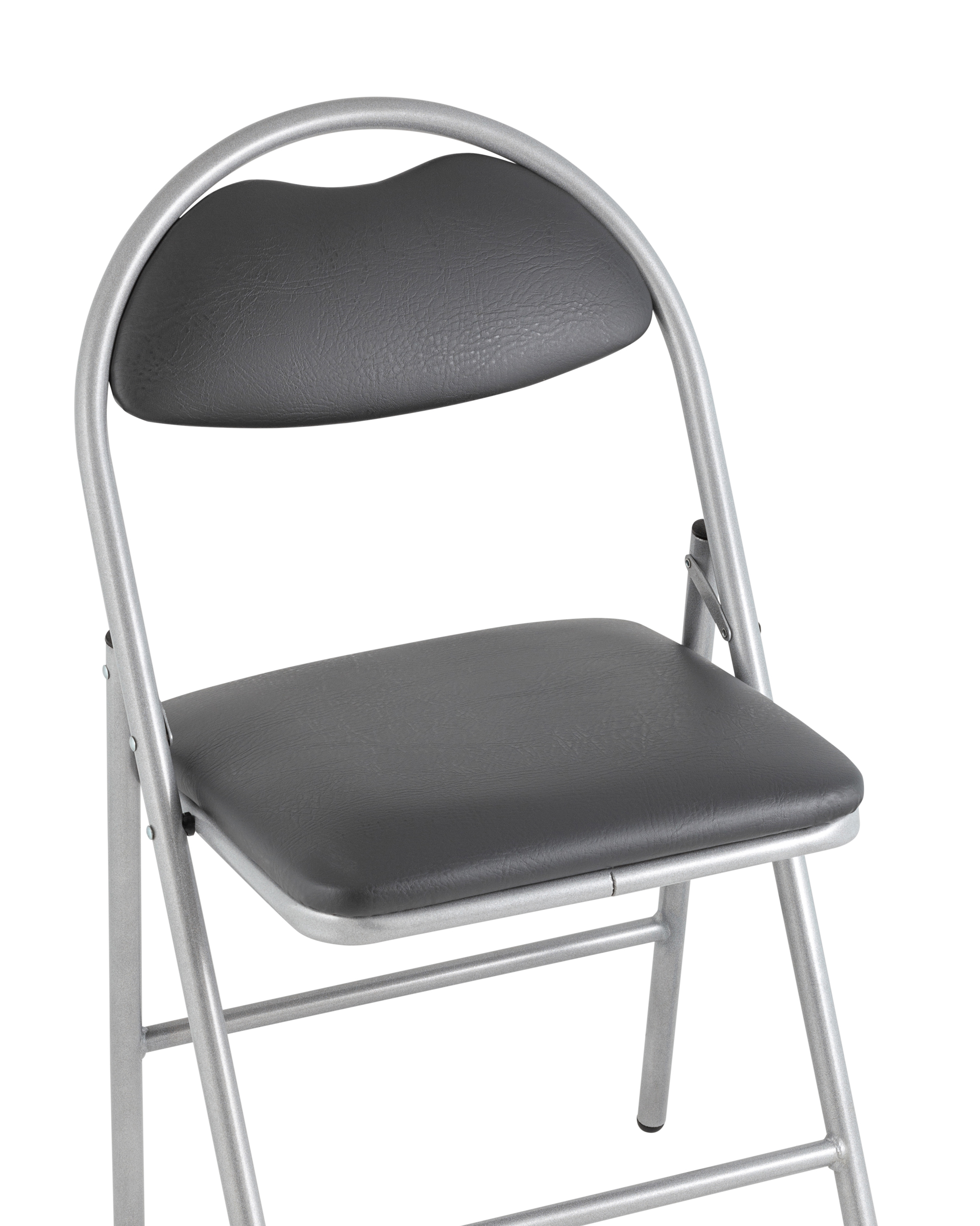 Стул складной Hagen экокожа серый каркас металлик Stool Group