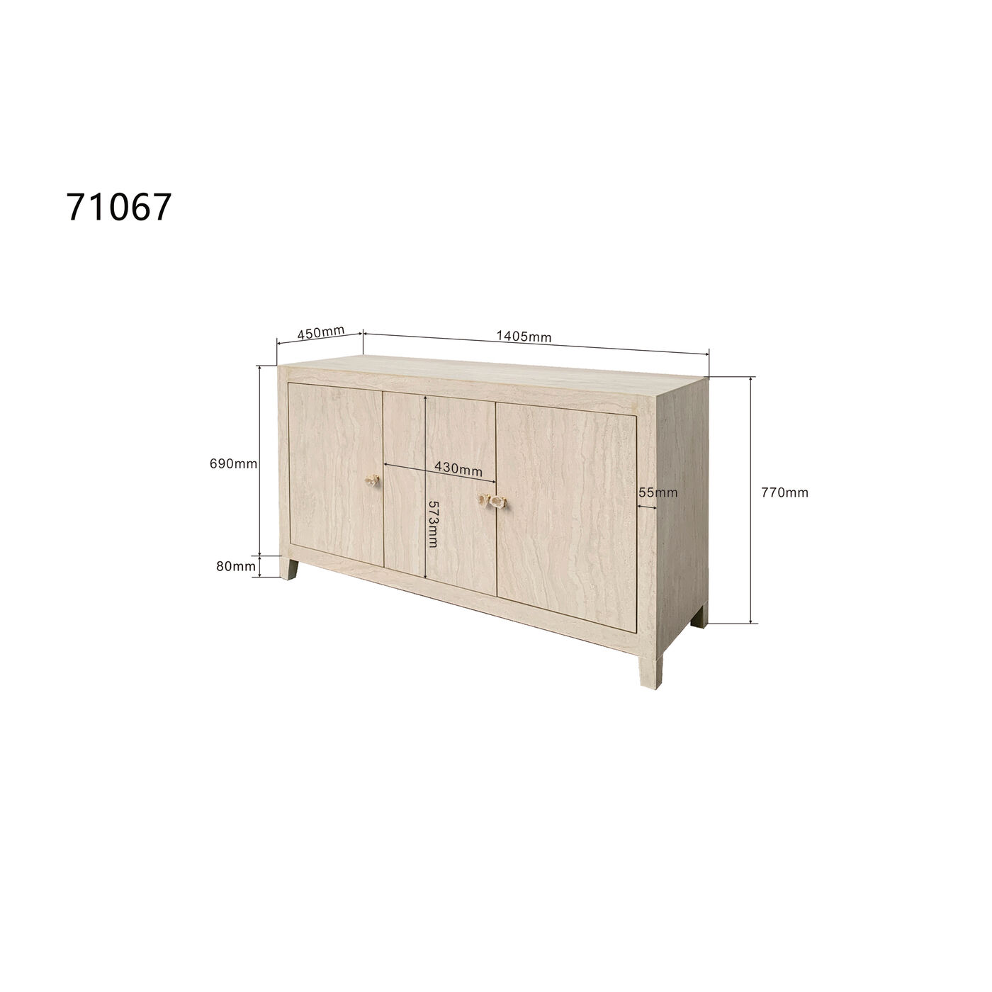 Комод Travertino 140x77cm KARE 71067