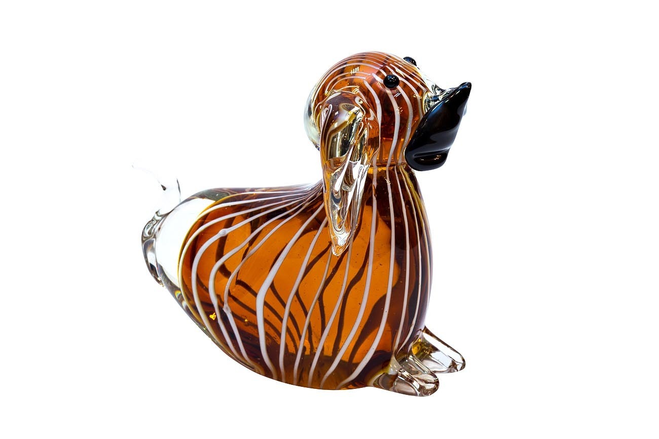 Статуэтка "Собака" в подарочной упаковке (янтарная) Garda Decor F5020