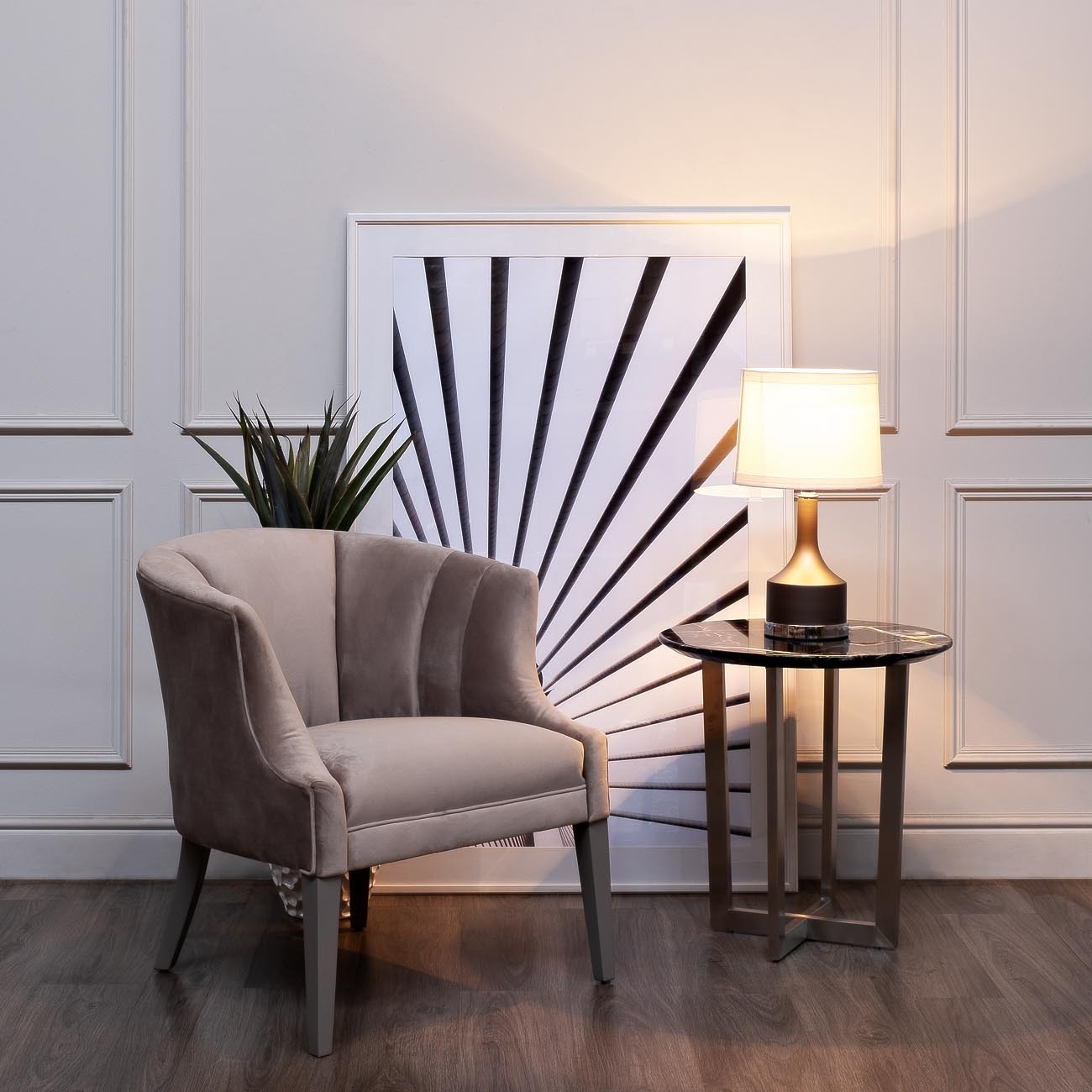 Столик журнальный черный (искусственный мрамор) Garda Decor 33FS-ET2029-BS