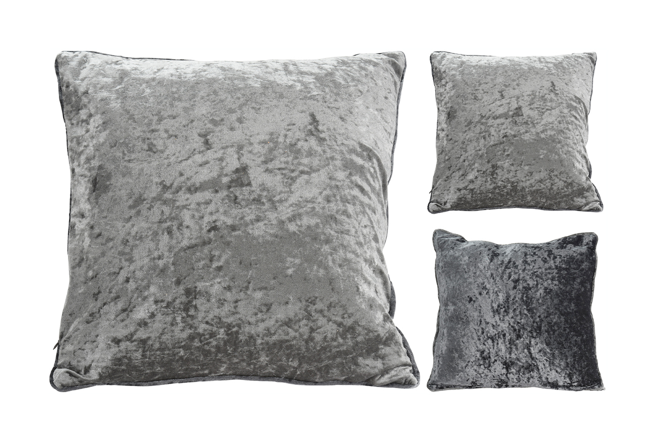 Подушка велюровая 45*45 серебристо-серая Garda Decor AAE322650