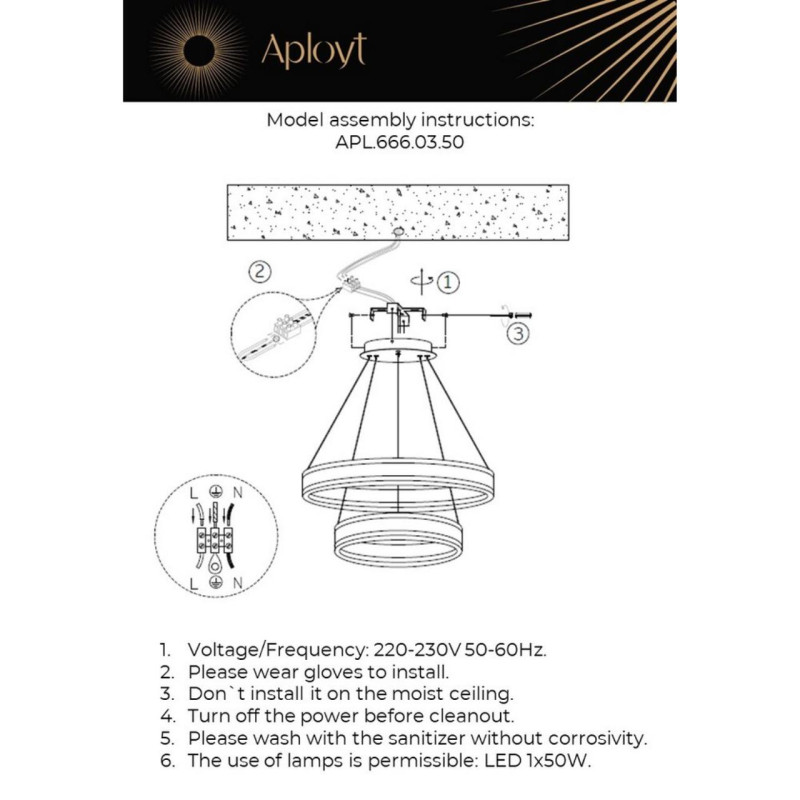 Подвесная люстра APLOYT APL.666.03.50