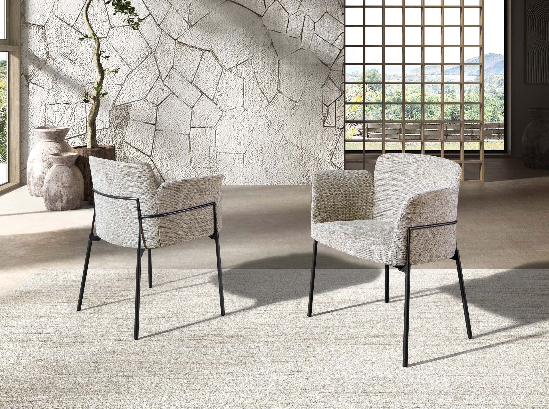 Стул 4170 из серой ткани Angel Cerda