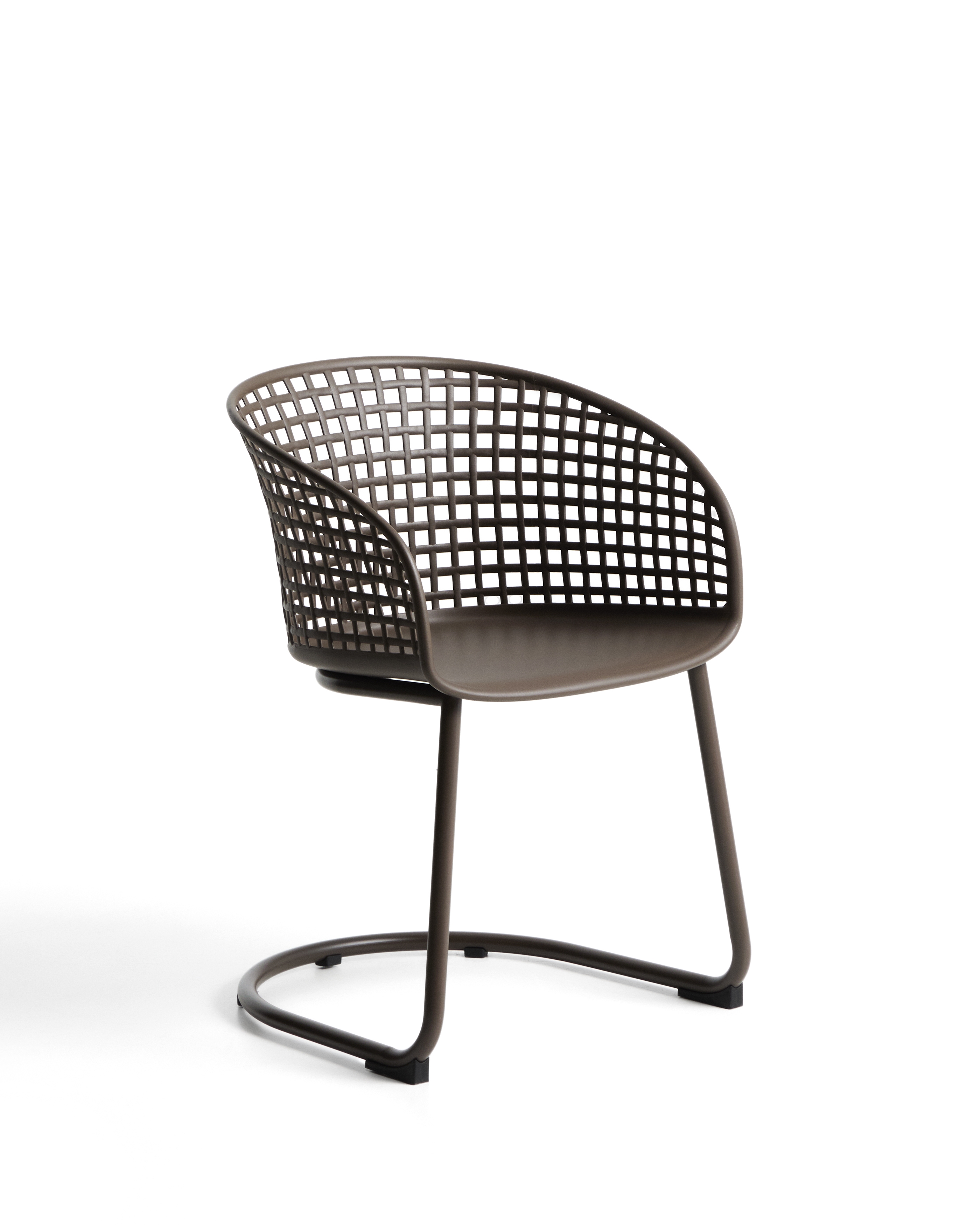 Уличный стул Tenaro из коричневого пластика и стали La Forma 482361