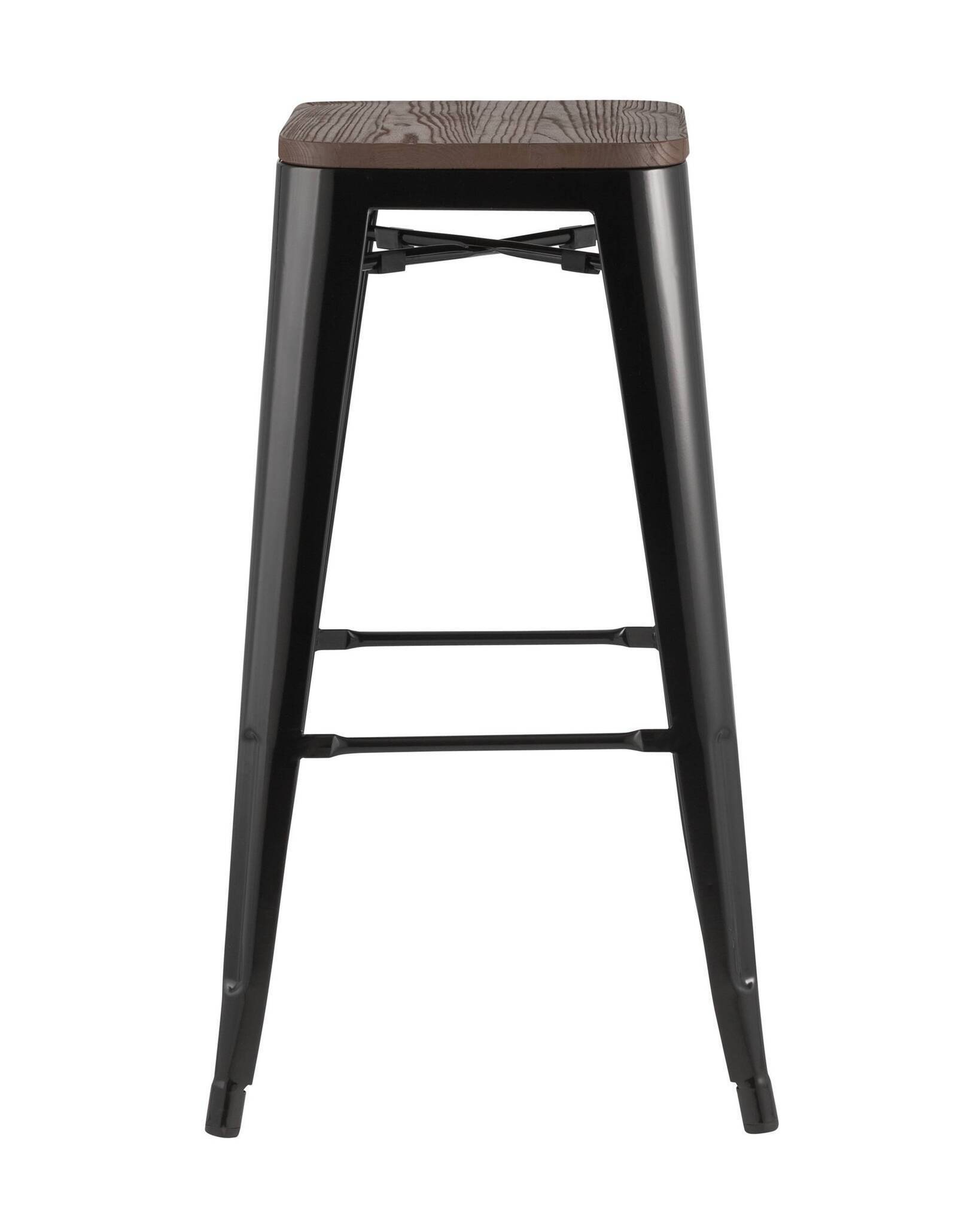Стул барный TOLIX WOOD черный глянцевый Stool Group