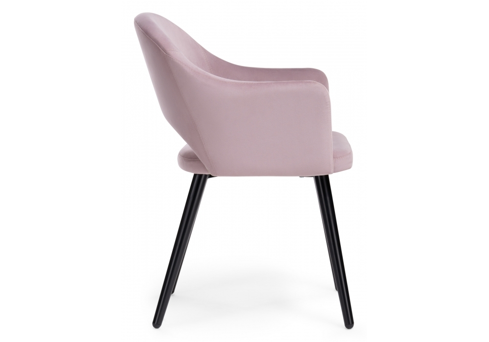 Стул Woodville Апри микровелюр розовый / черный глянец 464179