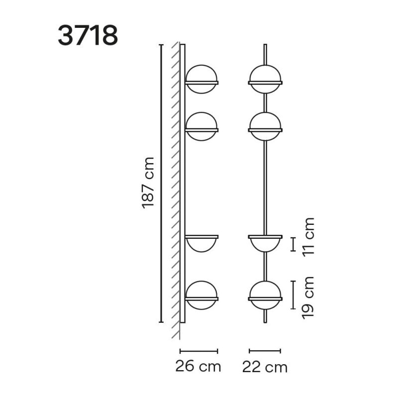 НАСТЕННЫЙ СВЕТИЛЬНИК  VIBIA Palma 3718
