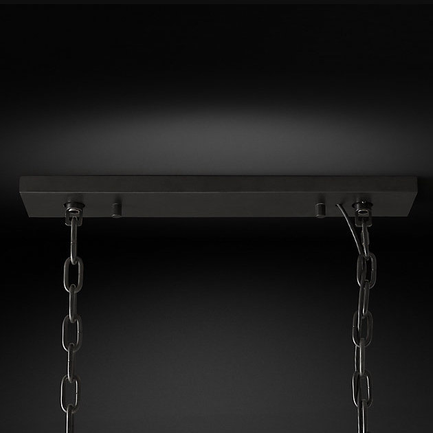 Люстра Restoration Hardware 1920s Odeon Clear Glass Fringe Rectangular 49" Grey Iron