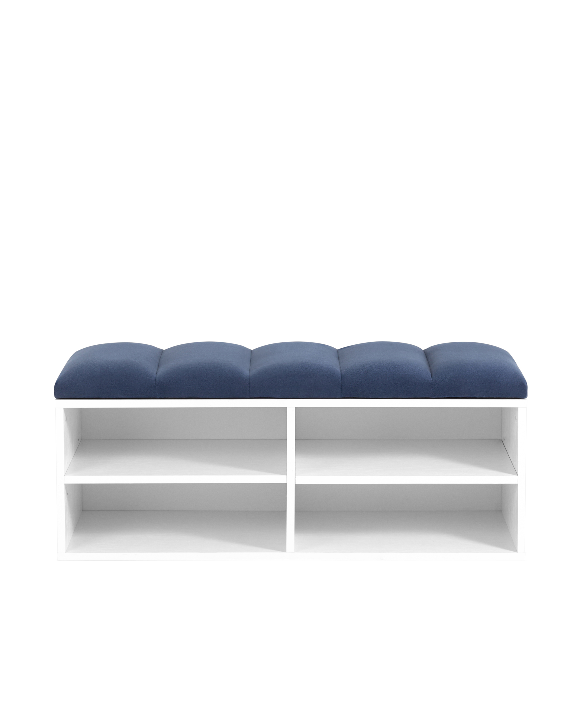 Обувница Хольст белая велюр синий Stool Group