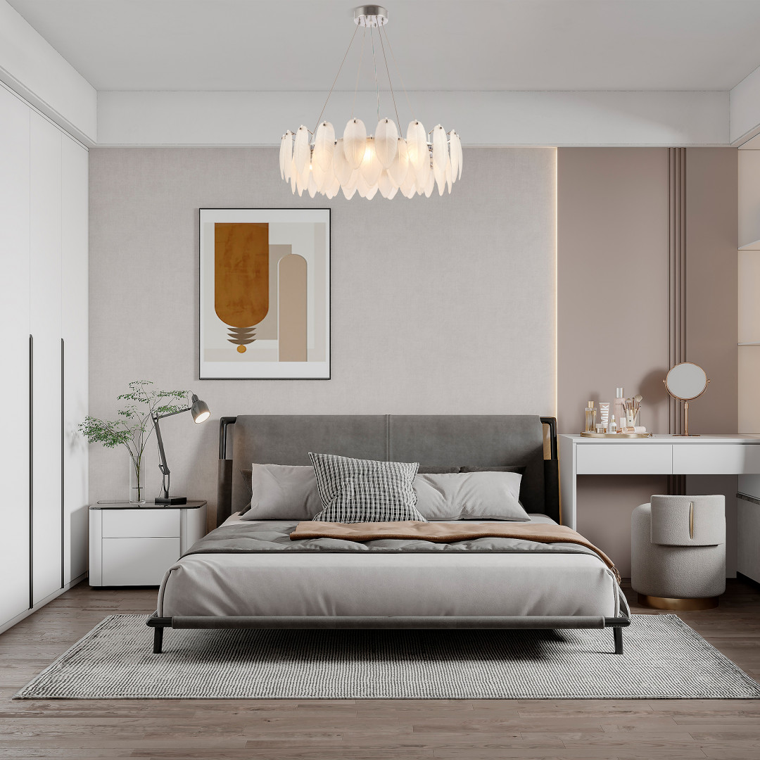 Люстра с плафоном в виде перьев 4653.D750.H240.E14.12 Ni Arte Milano