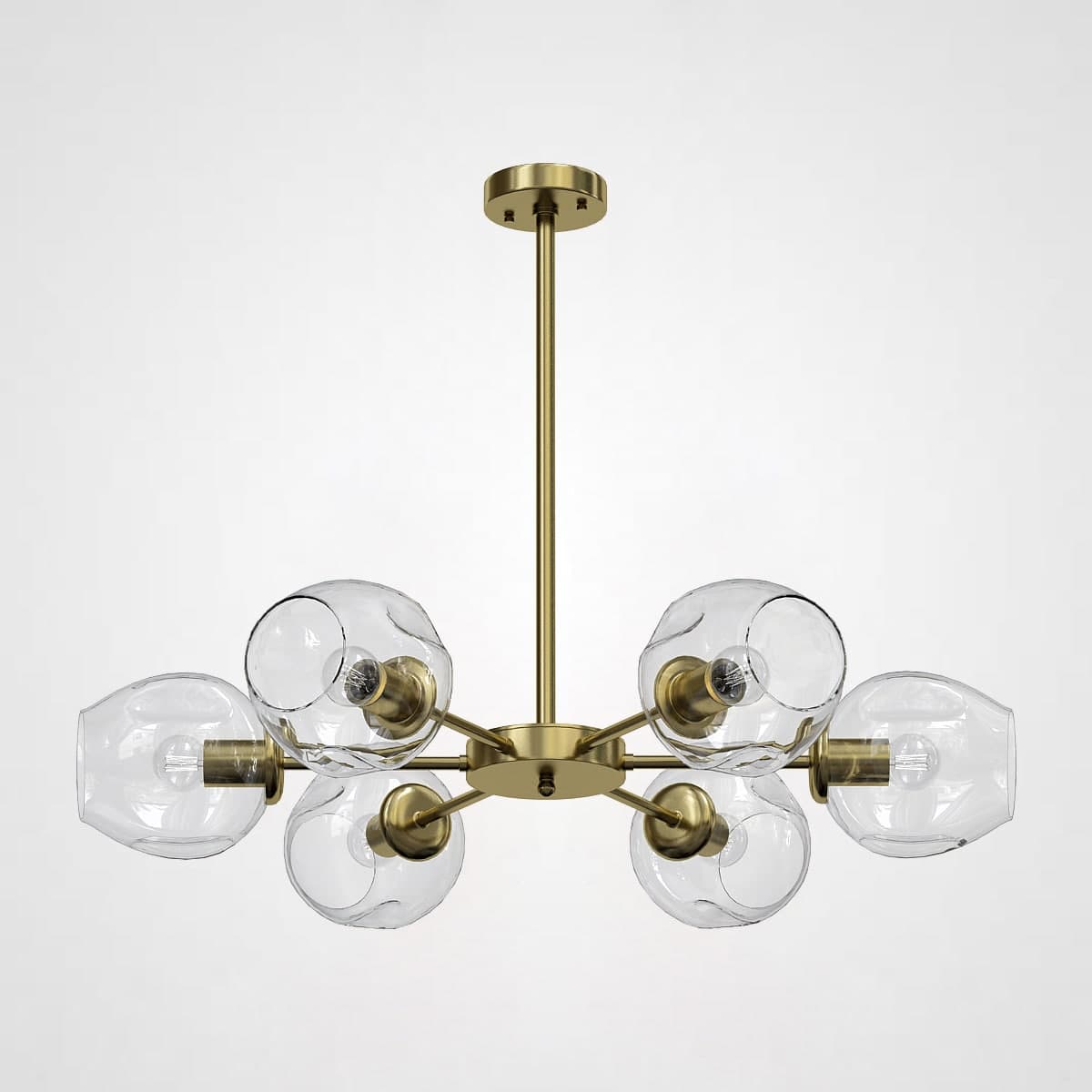 Люстра на штанге MARINE B 6 Gold/Transparent by ImperiumLoft