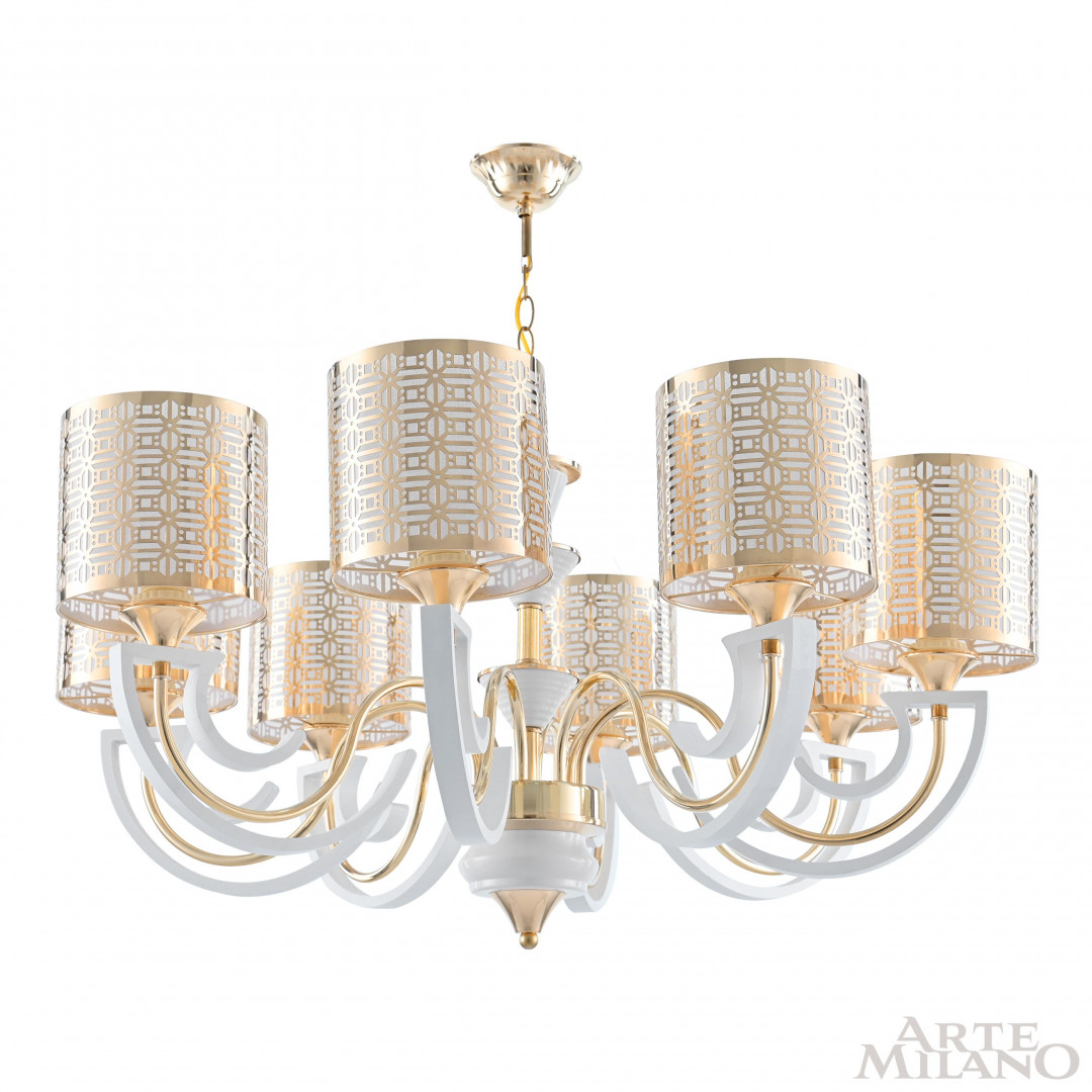 Люстра подвесная с плафонами 308857/8 Wh/Gd Arte Milano