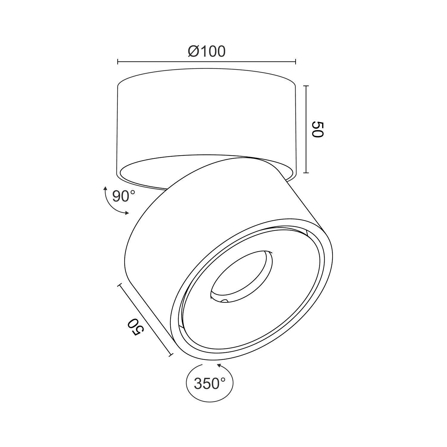 Накладной  светодиодный светильник Ledron LH13W Black