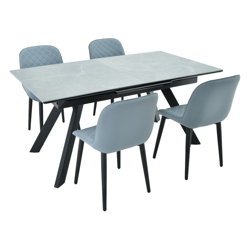 Стол Adam раскладной 140-190x90x75см, серый мрамор, чёрный Bradex Home RF 0419