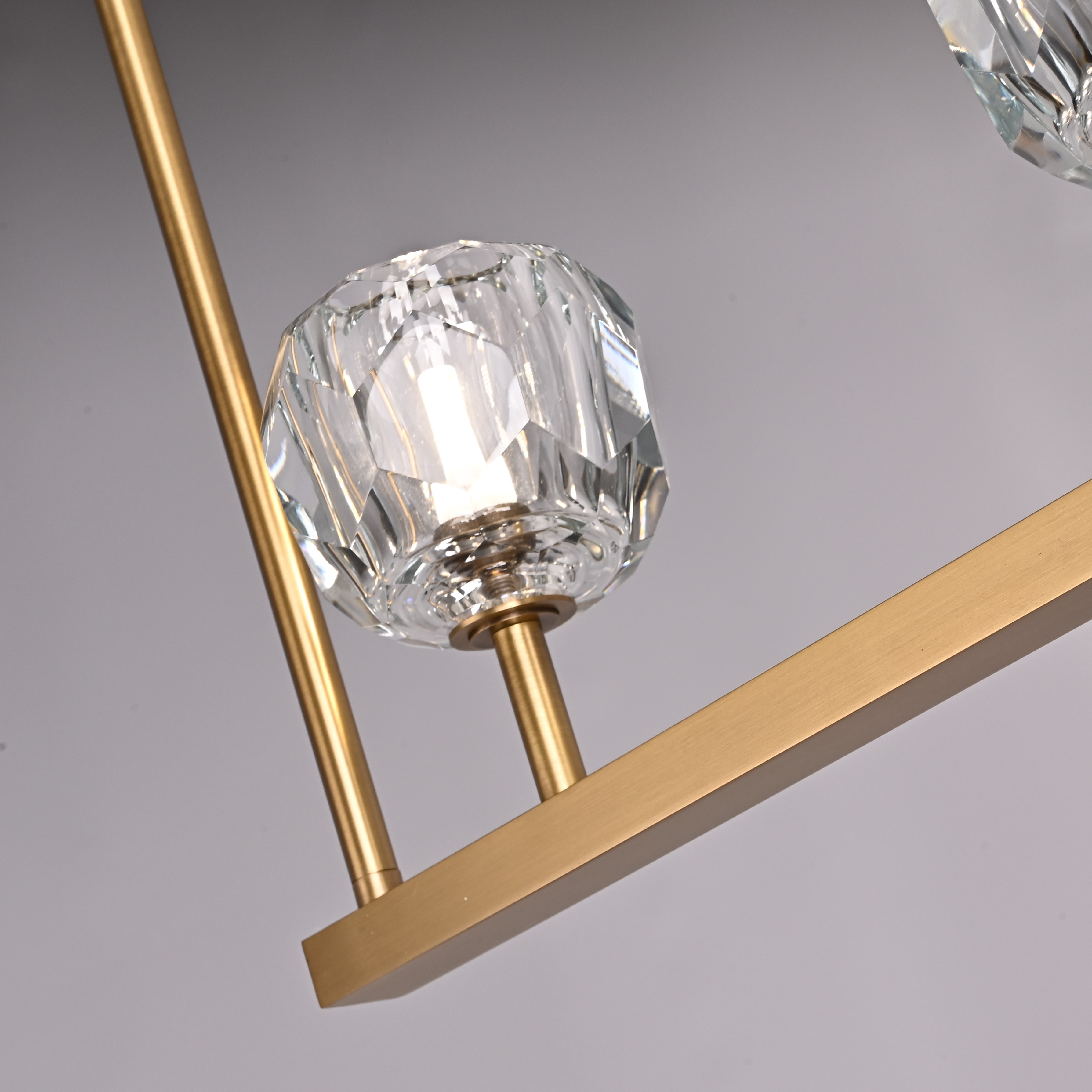Люстра RH Boule De Cristal Linear Chandelier 6 Bronze by ImperiumLoft