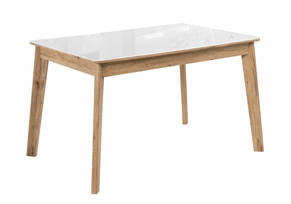 Стол стеклянный Woodville Арья дуб монтана / белый 462109