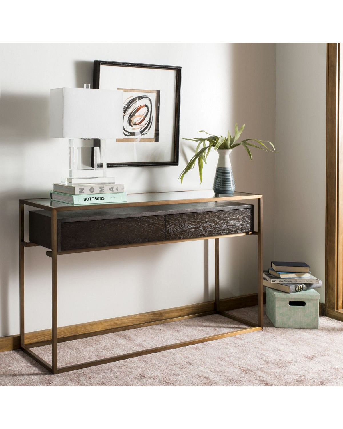 Коричневая консоль с ящиками Хэйворд Louvre Home LHFCNT140523IMT