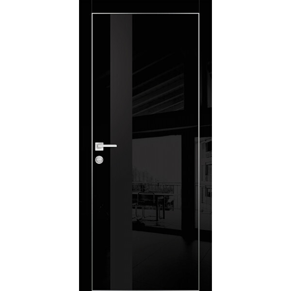 Межкомнатная дверь Graf HGX-10 Черный мателак Черный глянец (2000 х 700)