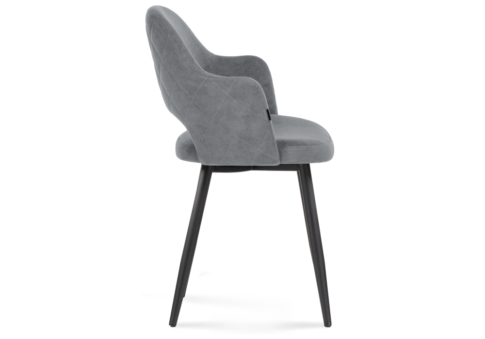 Стул Woodville Гутрид прошивка ромбы сзади серый / черный 502726