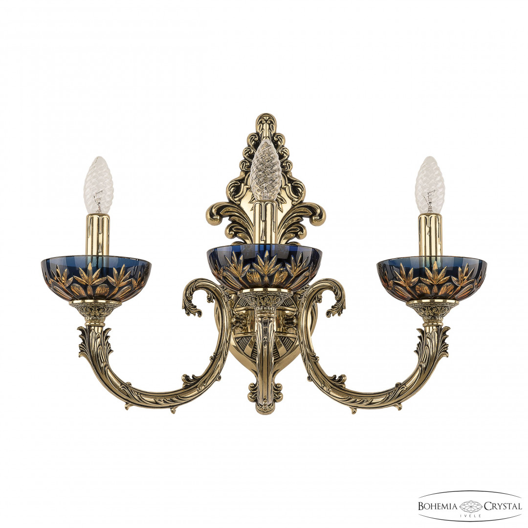 Бра бронзовые с хрусталём 7109B15/3/210 GB P Amber-Blue/H-1I
