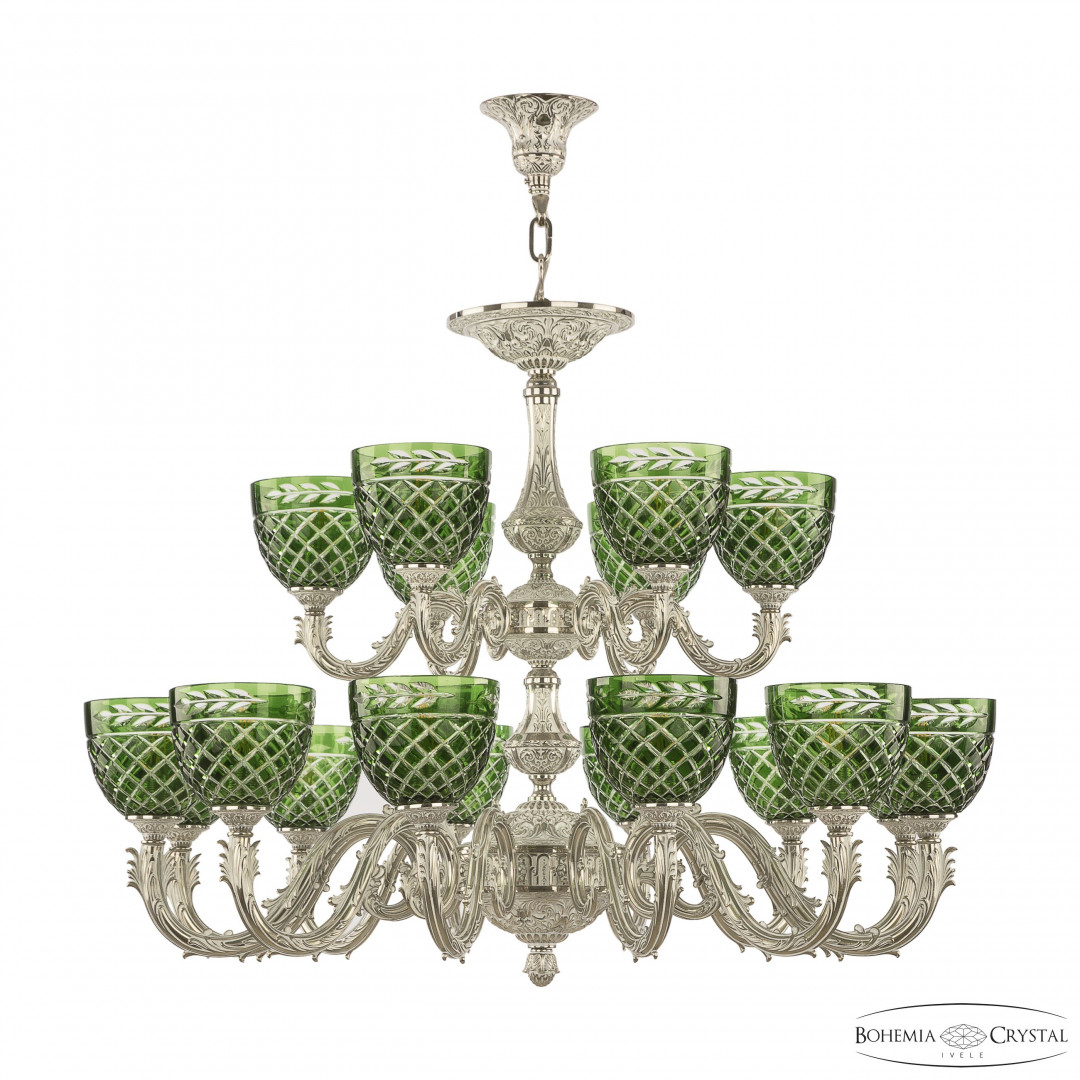 Люстра бронзовая 71101/12+6/300/2d NW P1 U Clear-Green/H-1J