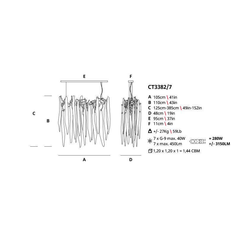 Люстра Serip CT3382/7