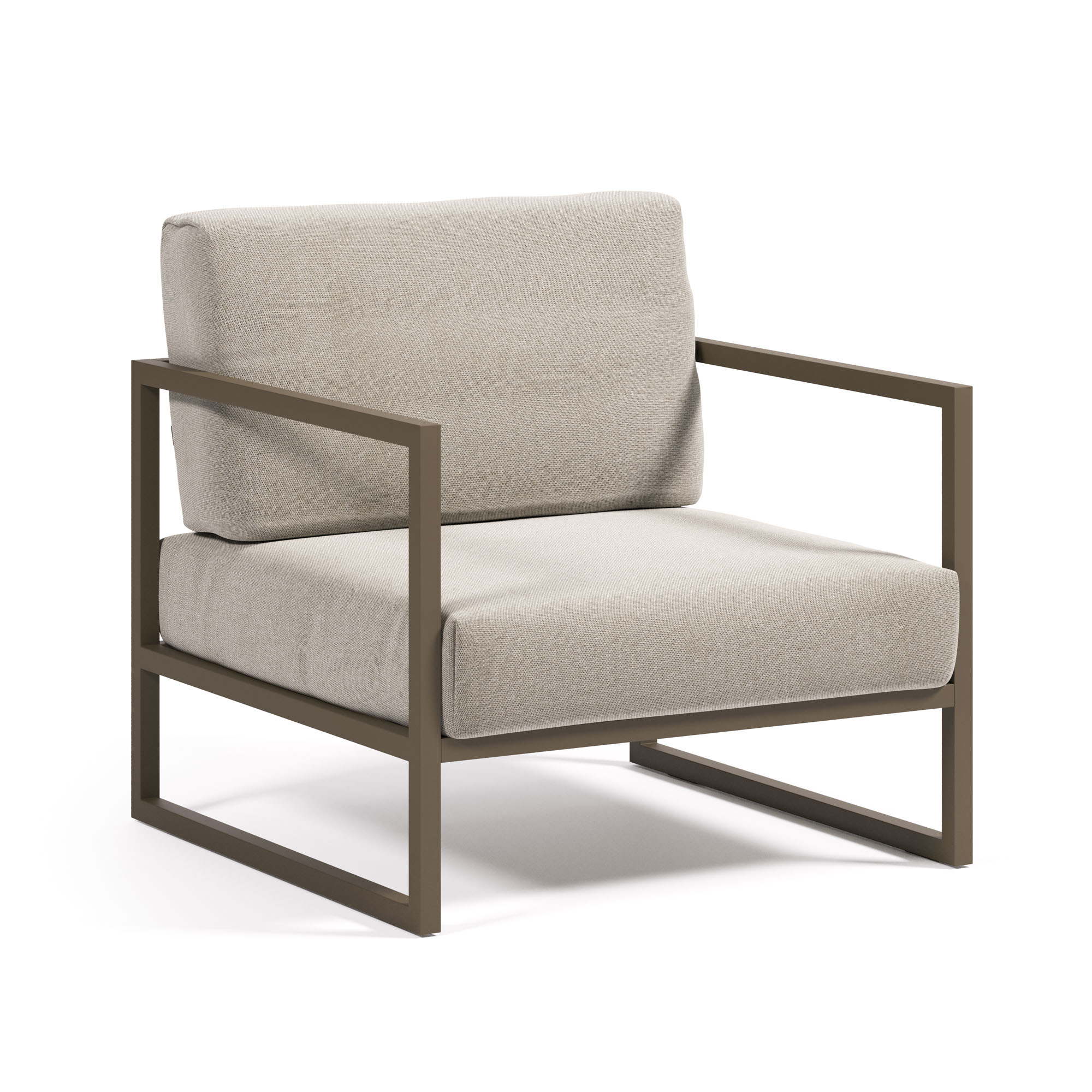 Comova Уличное кресло из алюминия светло-серое с зеленым алюминиевым каркасом La Forma (ex Julia Grup)