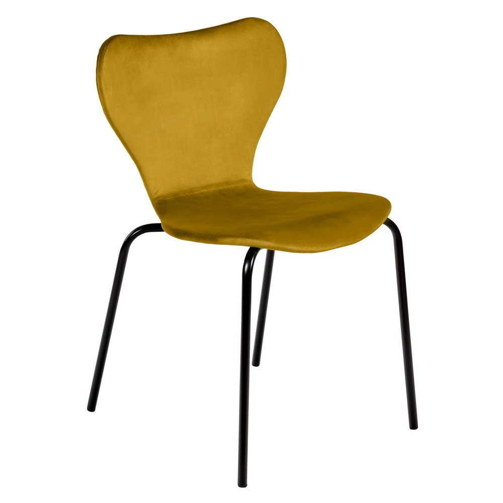Стул Seven горчичный велюр с чёрными ножками Bradex Home RF 0252