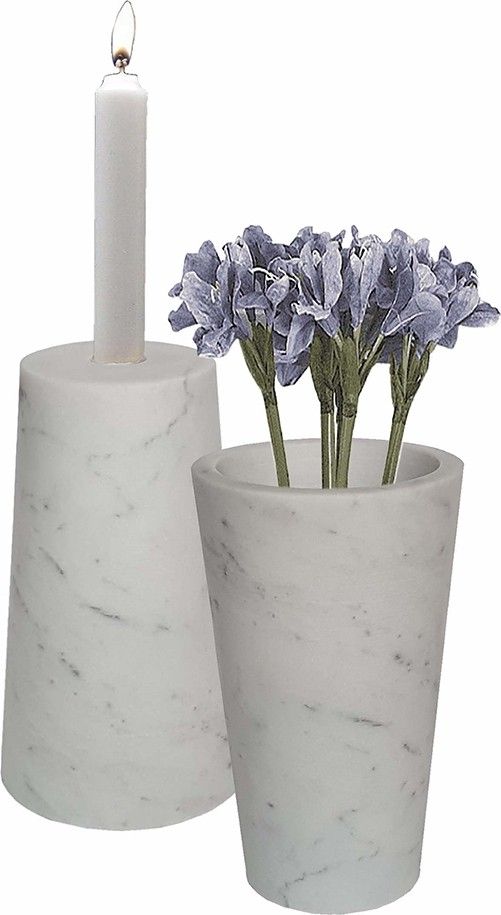 Ваза-подсвечник из белого мрамора Glasar 78023-DS