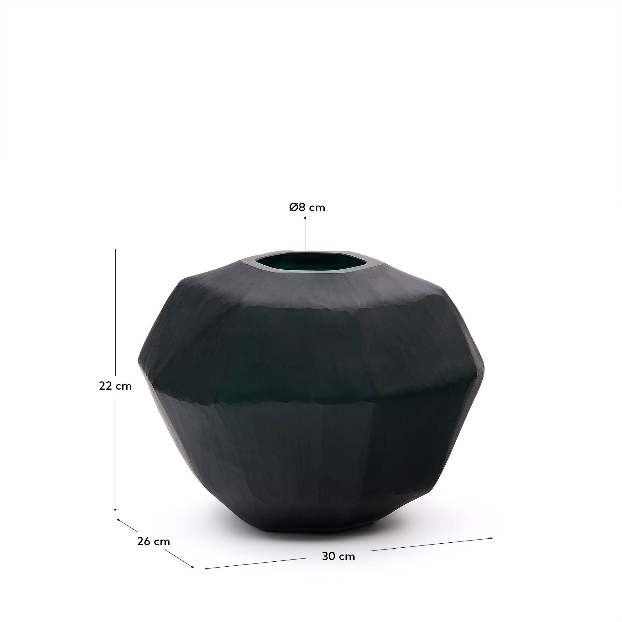 Ваза Geonix из зеленого стекла 22 см La Forma (ex Julia Grup)