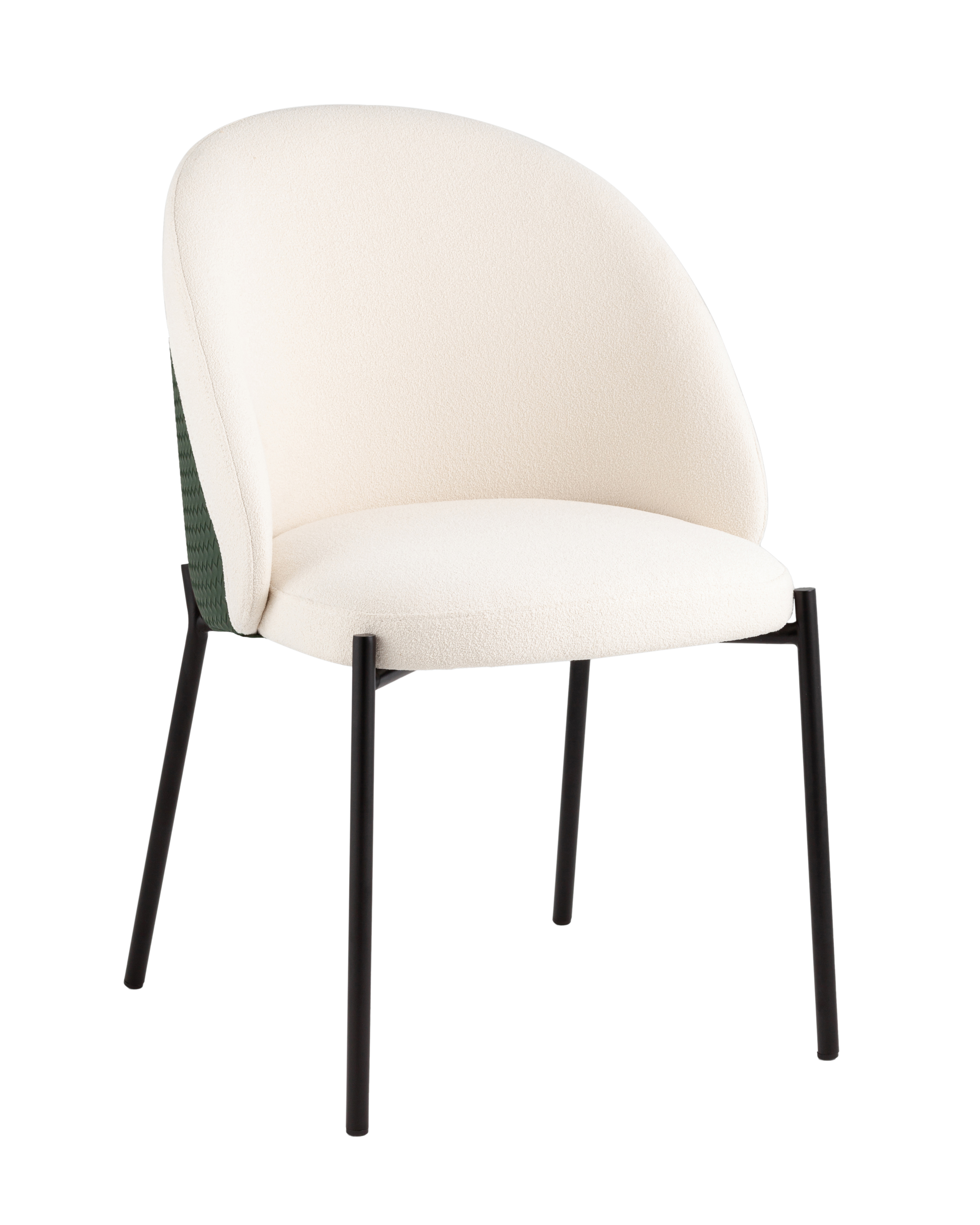 Стул обеденный Adelinde бежевый с зеленой экокожей Stool Group