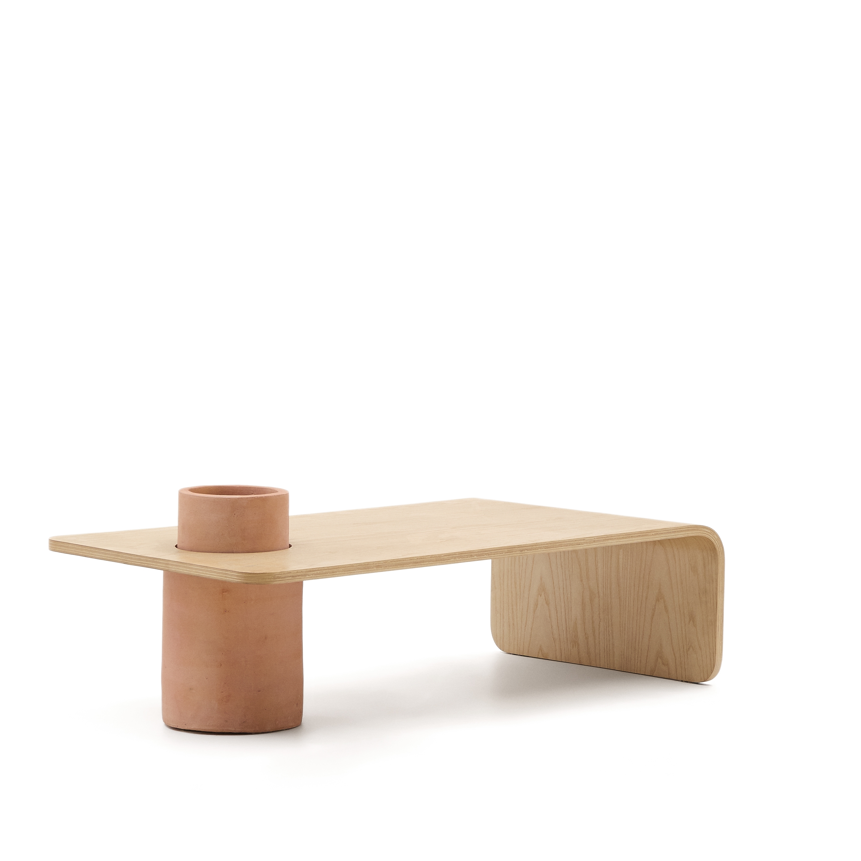 Журнальный столик Olaria терракотовый с дубовым шпоном натуральной отделки 110 x 60 La Forma (ex Julia Grup)