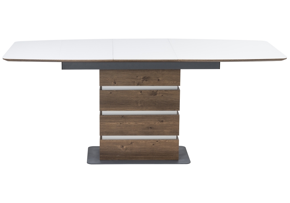 Стол стеклянный Woodville Фернан орех кантри / белый 462112