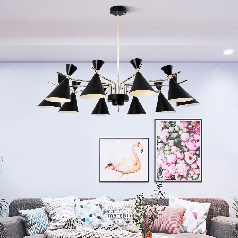Люстра на штанге FRANKA D80 3 lamps Green by ImperiumLoft