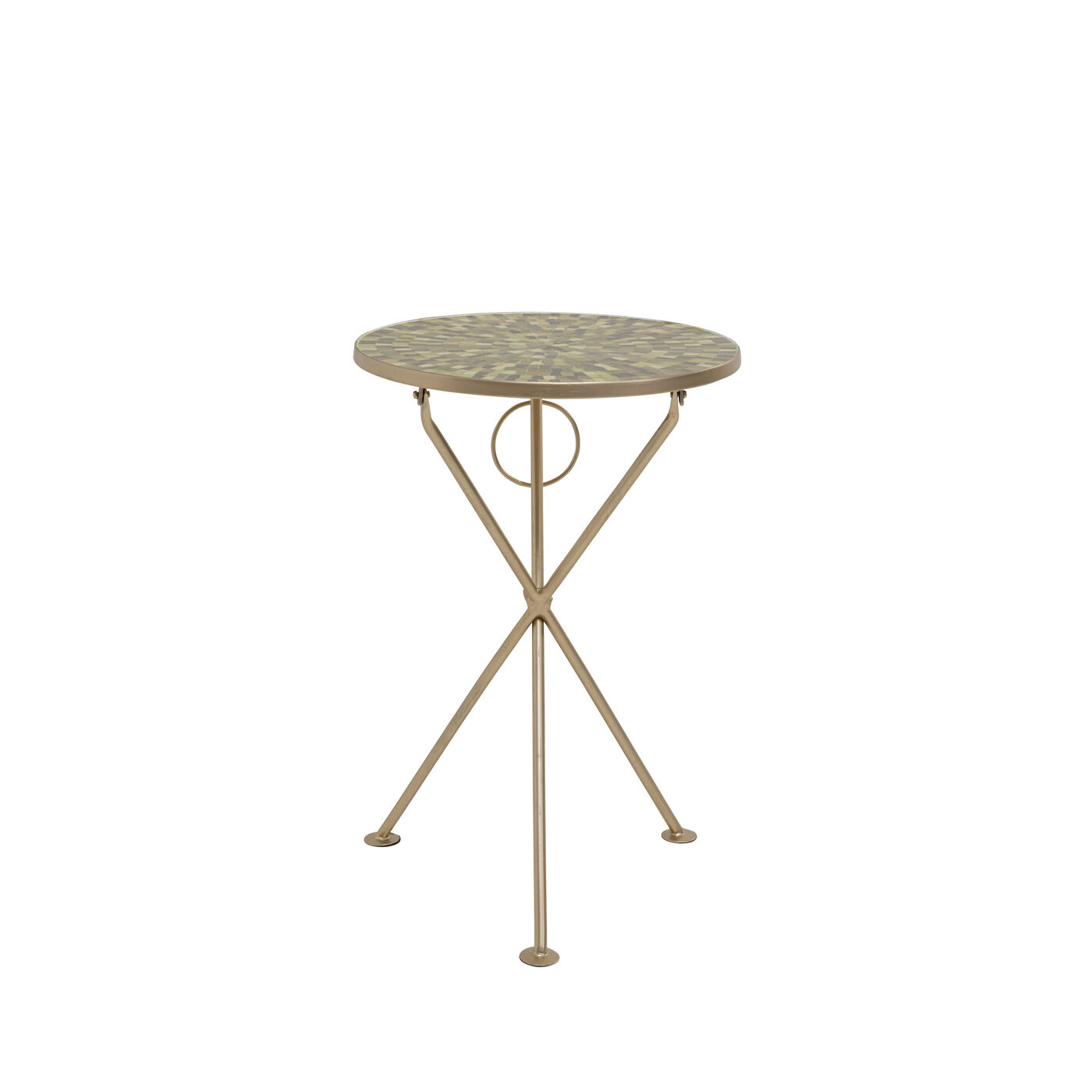 Приставной стол Clack Mosaic Olive Ø35cm KARE 70316