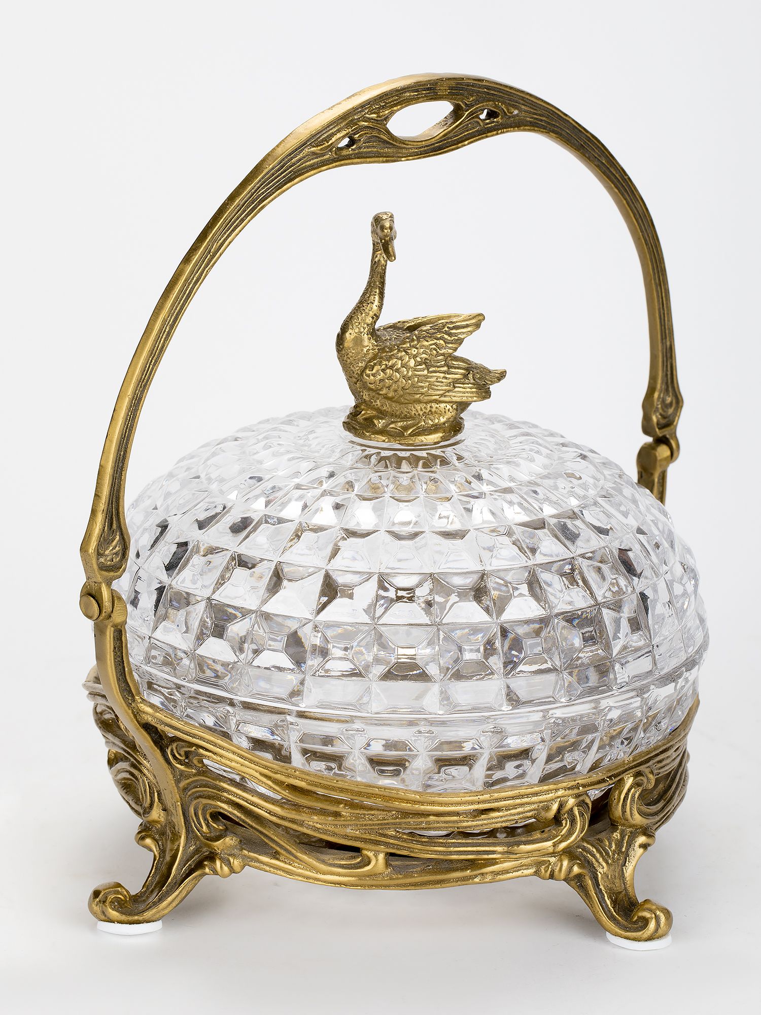 Конфетница с лебедем Glasar HGL483S/1/GLASS