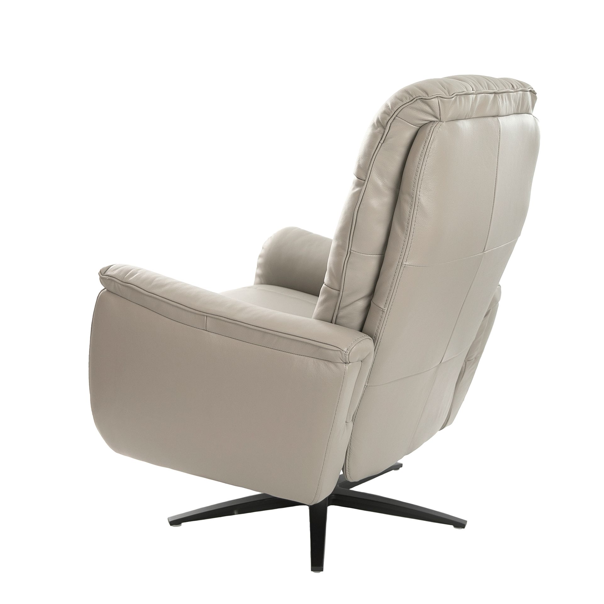 Поворотное кресло-реклайнер 5114/KM-A6010-M565 серое кожаное Angel Cerda