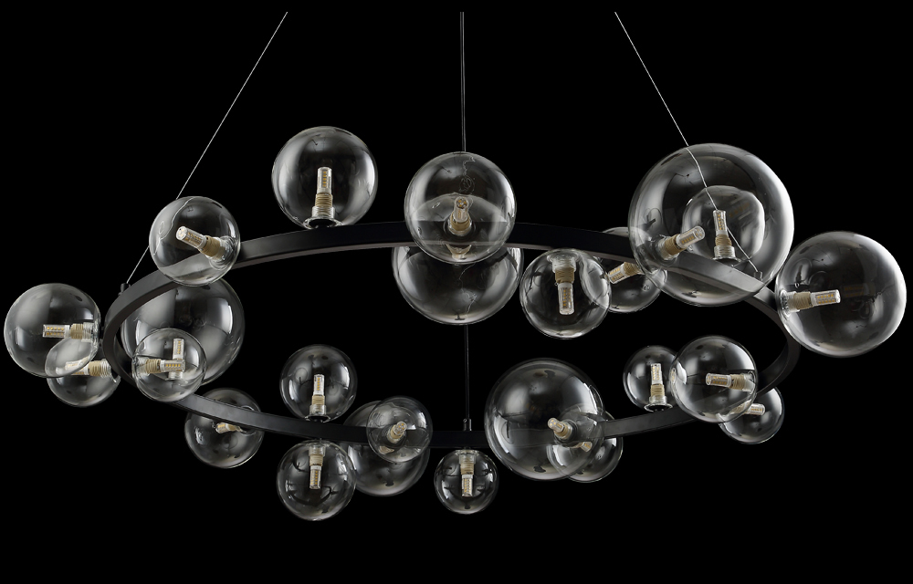 Люстра Crystal Lux AGATA SP24 BLACK/TRANSPARENTE