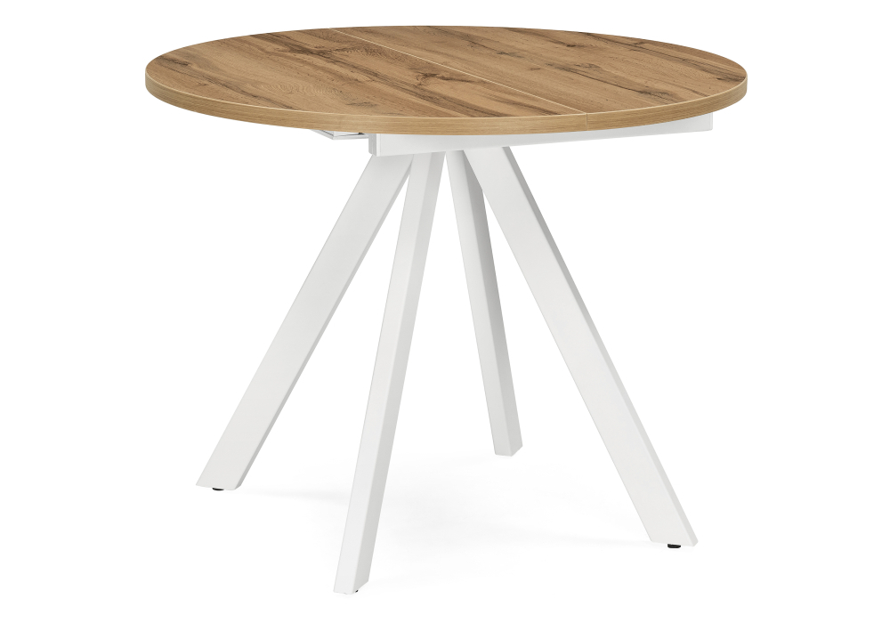 Стол деревянный Woodville Трейси 90(120)х90х76 дуб вотан / белый 533168