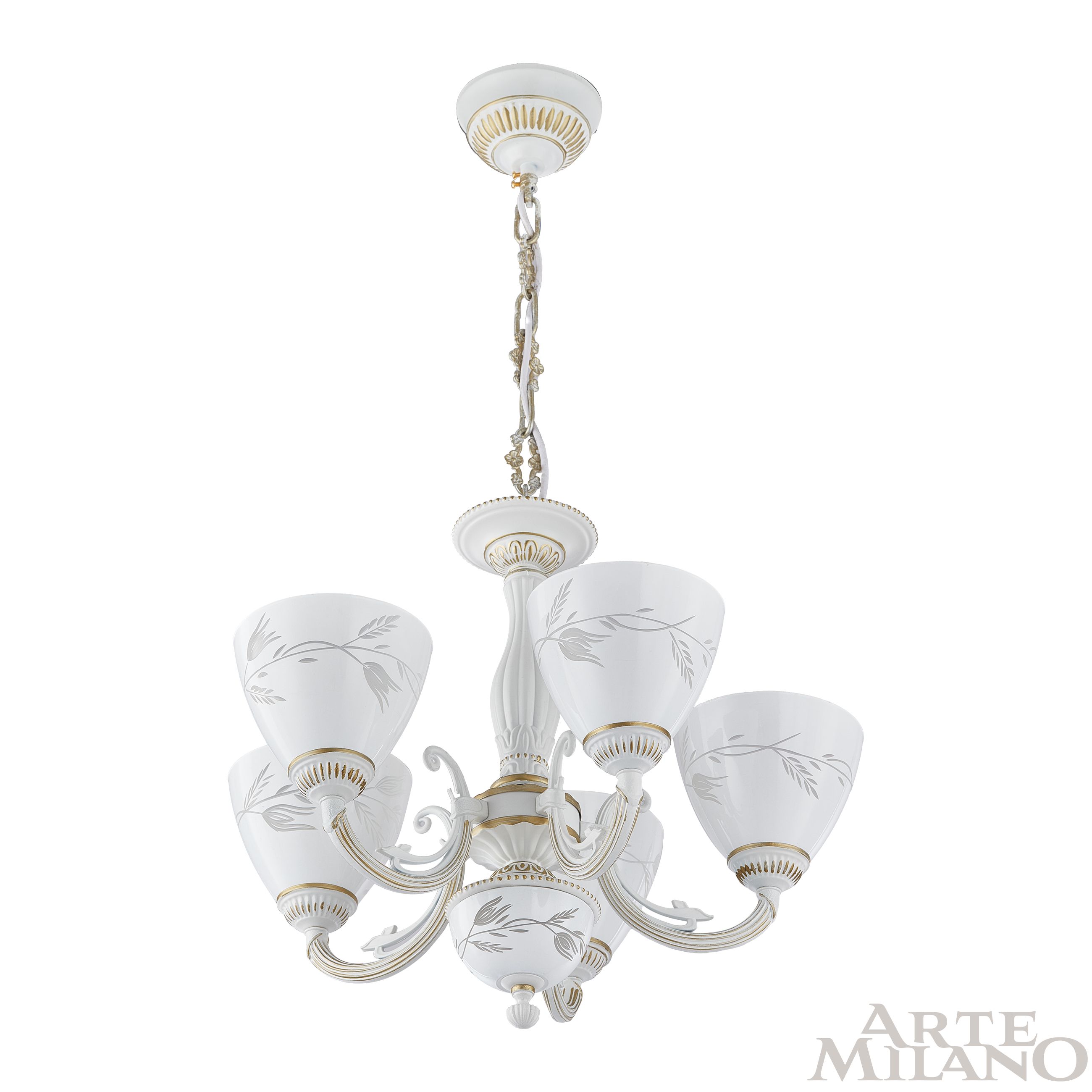 Люстра с плафонами 343659/5 WT+G Arte Milano
