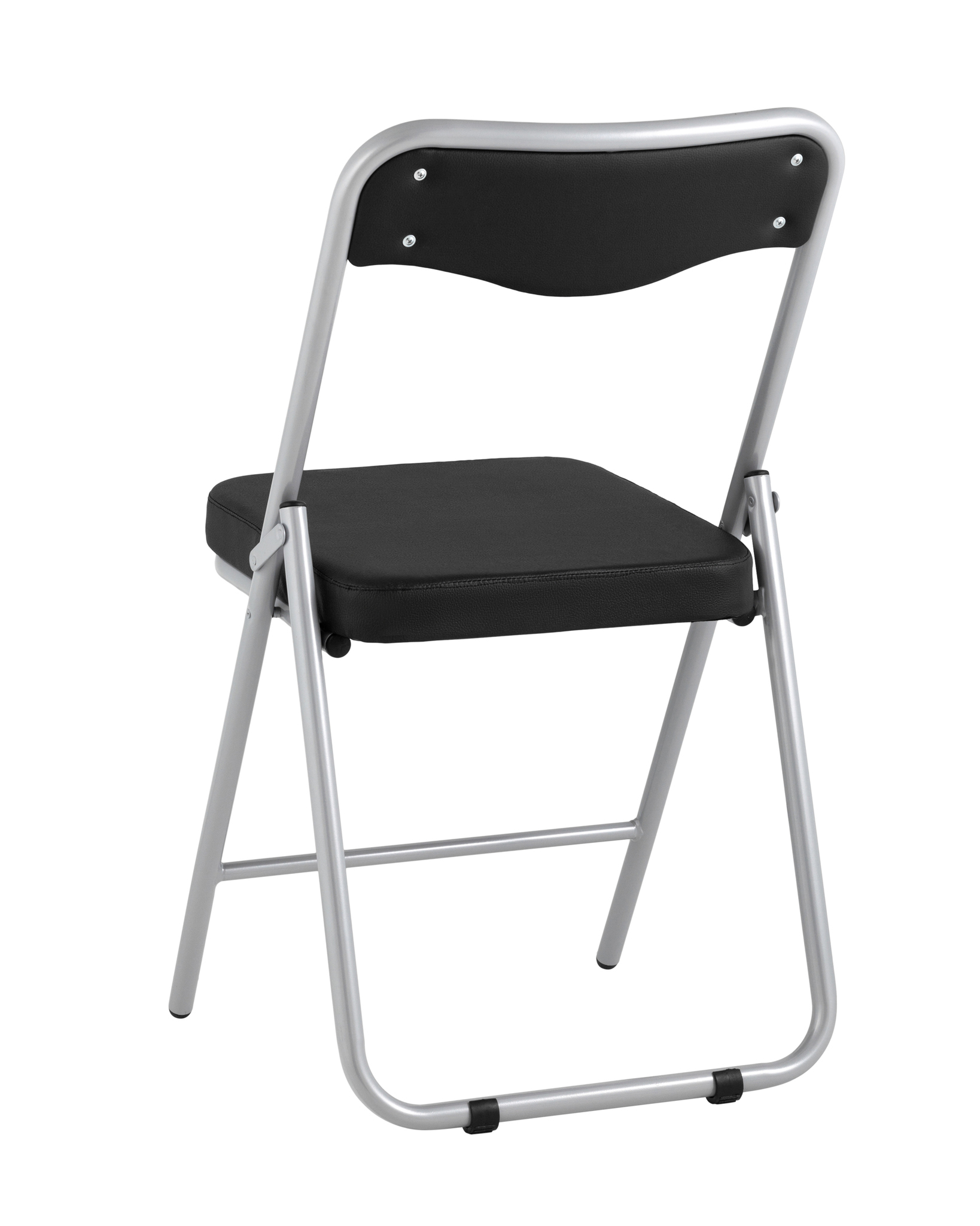 Складной стул Джонни экокожа черный каркас металлик Stool Group