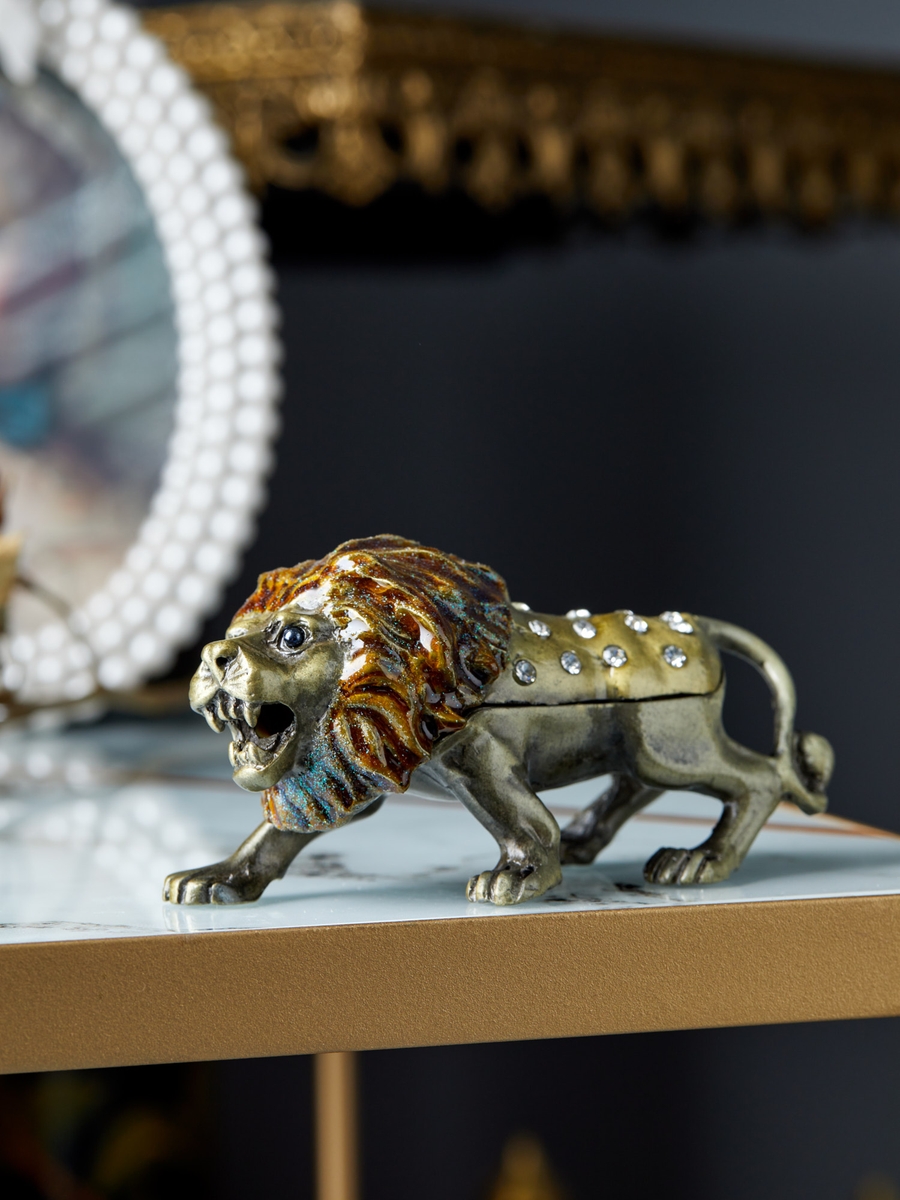 Шкатулка для драгоценностей со стразами Лев Glasar 39-083