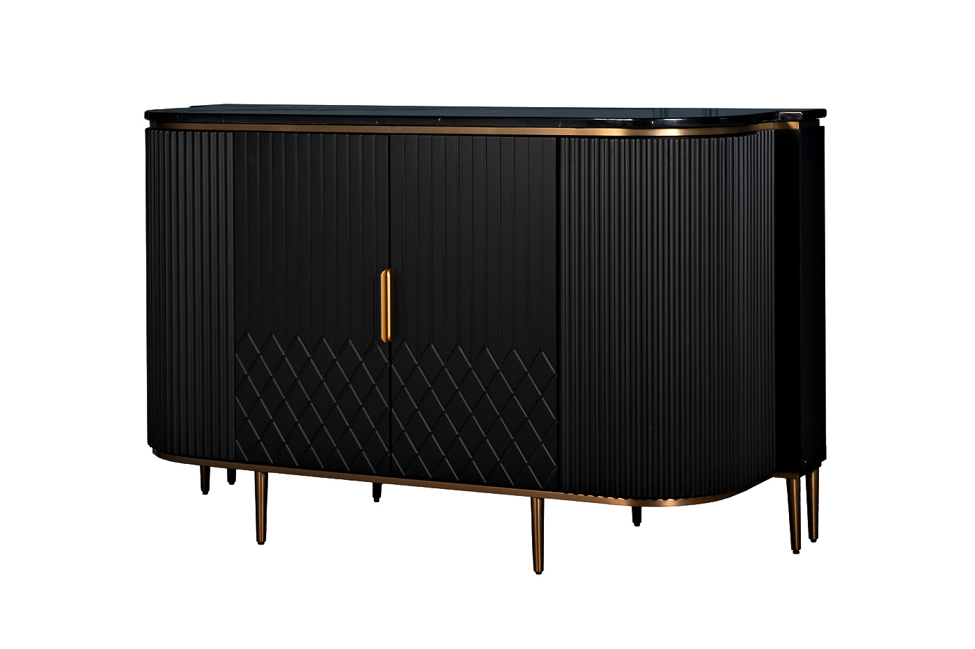 Комод округлый черный Garda Decor 77IP-2310