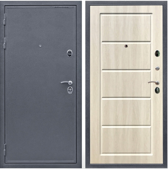 Дверь входная Graf Лондон Антик серебро / МДФ 6 мм ФЛ-39 Венге светлый